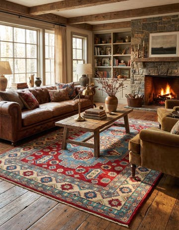6' 8 x 9' 9 Hand Knotted Kazak Rug