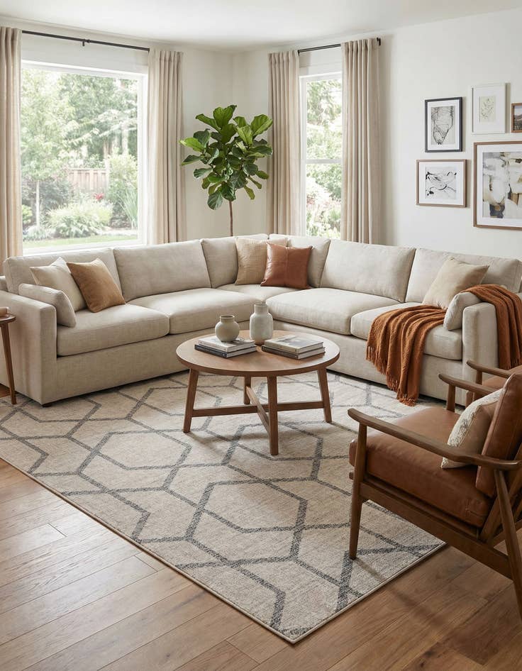 Detail image of 10' x 13' Eco Trellis Rug