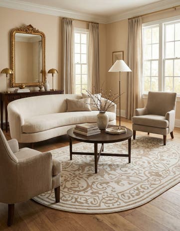 5' 3 x 8' Hermitage Oval Rug