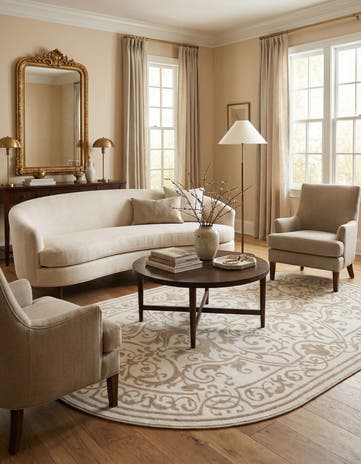 5' 3 x 8' Hermitage Oval Rug