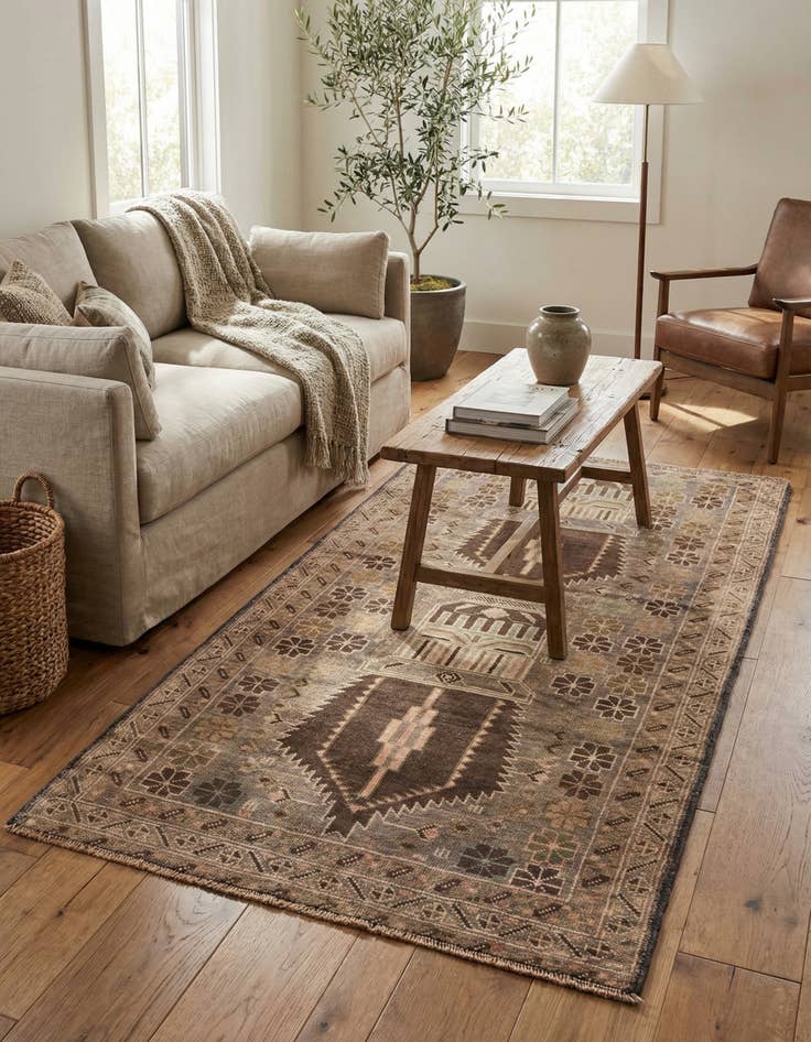 Detail image of 3' 3 x 6' 3  Hand Knotted Ultra Vintage Persian Wool Rug