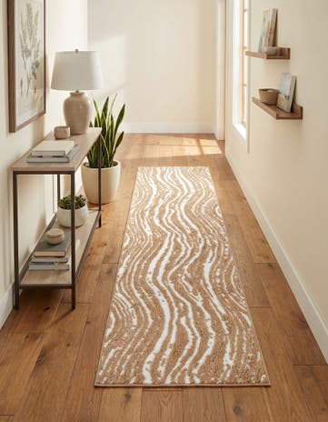Caramel and Ivory Sepia Runner Rug
