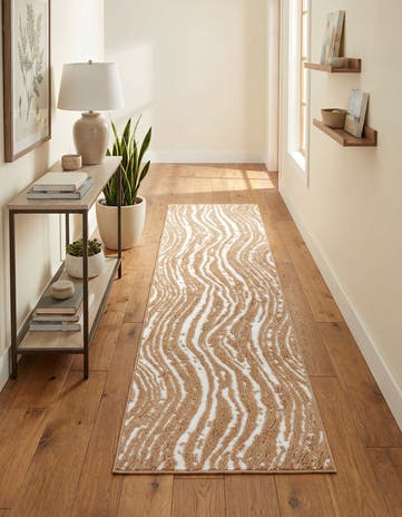 Caramel and Ivory Sepia Runner Rug