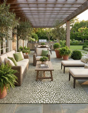 10' 8 x 10' 8 Easy-Clean Jill Zarin Cape Town Indoor / Outdoor Square Rug