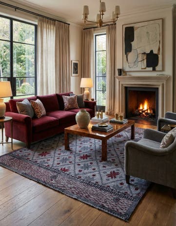 8' 6 x 9' 10 Hand Knotted Darya Wool Rug