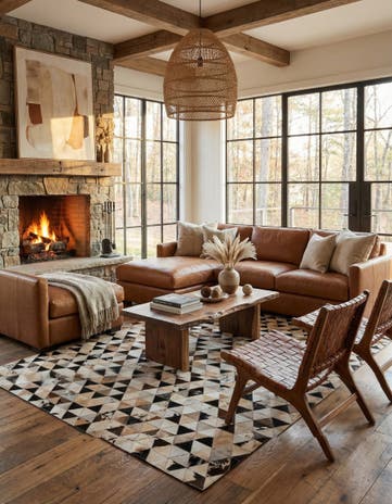5' 2 x 8' Cowhide - Patchwork Rug
