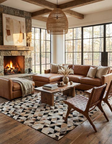 5' 2 x 8' Cowhide - Patchwork Rug