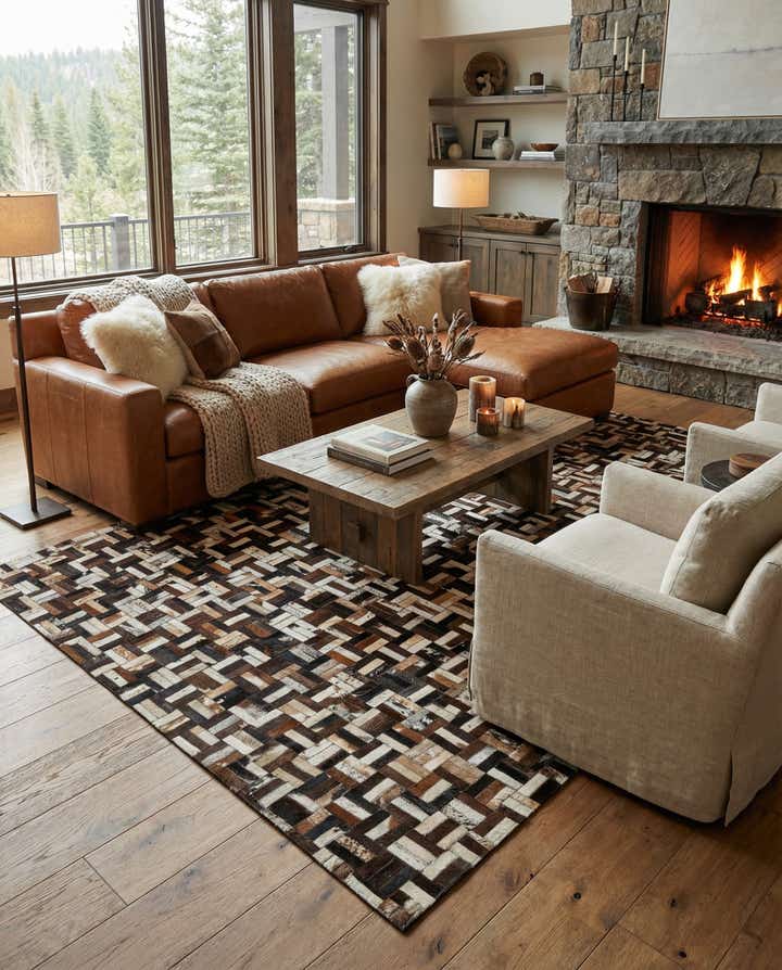 4' 11 x 7' 10 Cowhide - Patchwork Rug