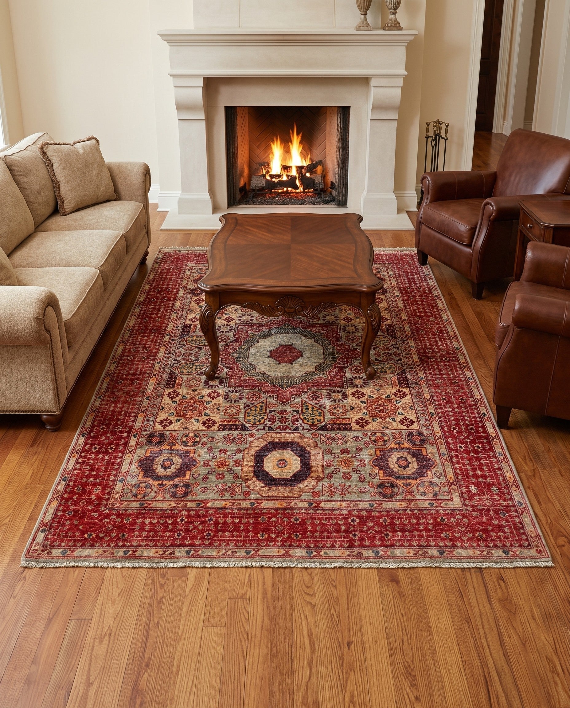 5' x 6' 8 Hand Knotted Mamluk Ziegler Rug