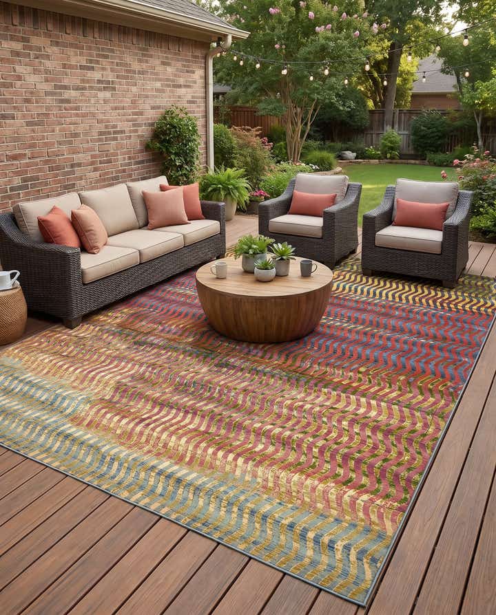 10' x 12' 2 Easy-Clean Modern Indoor / Outdoor Rug