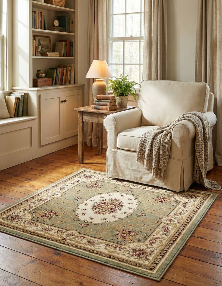 Detail image of 4' x 4' Classic Aubusson Square Rug