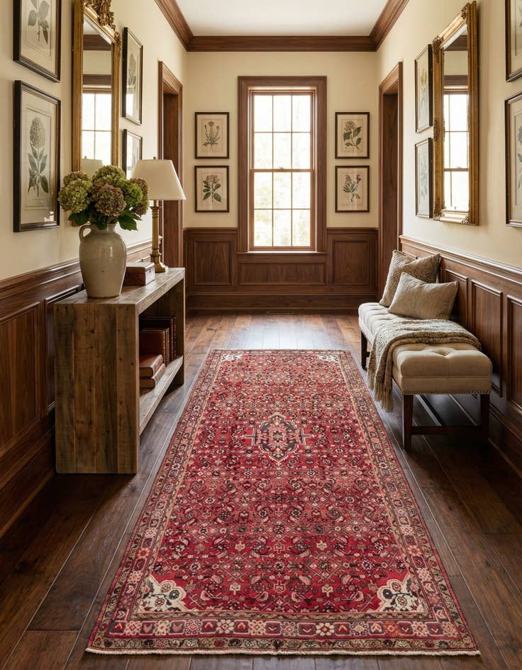 Detail image of 4' 10 x 10' 3 Hossainabad Wool Runner Rug