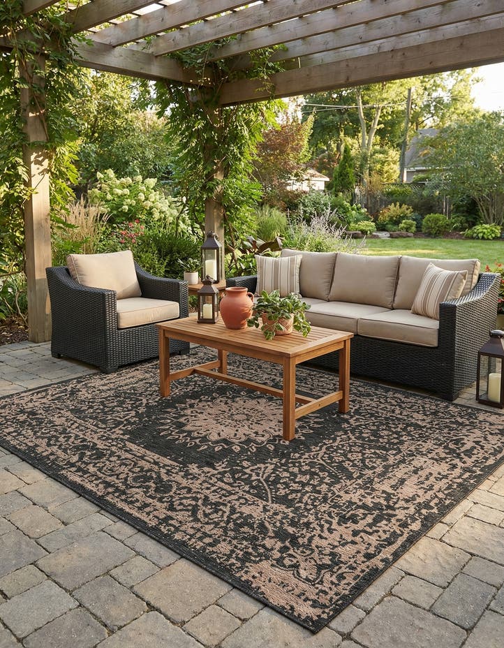 7' 10 x 10' Easy-Clean Traditional Indoor / Ou...