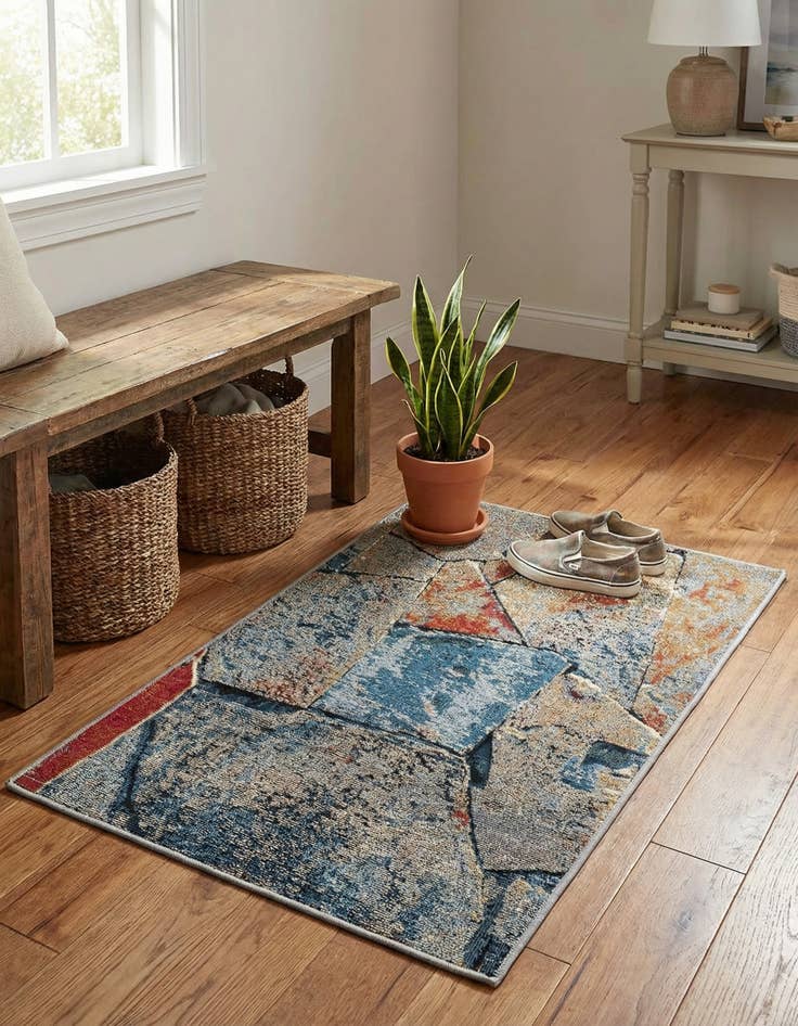 Detail image of 2' x 3'  Washable Modern Indoor / Outdoor Rug