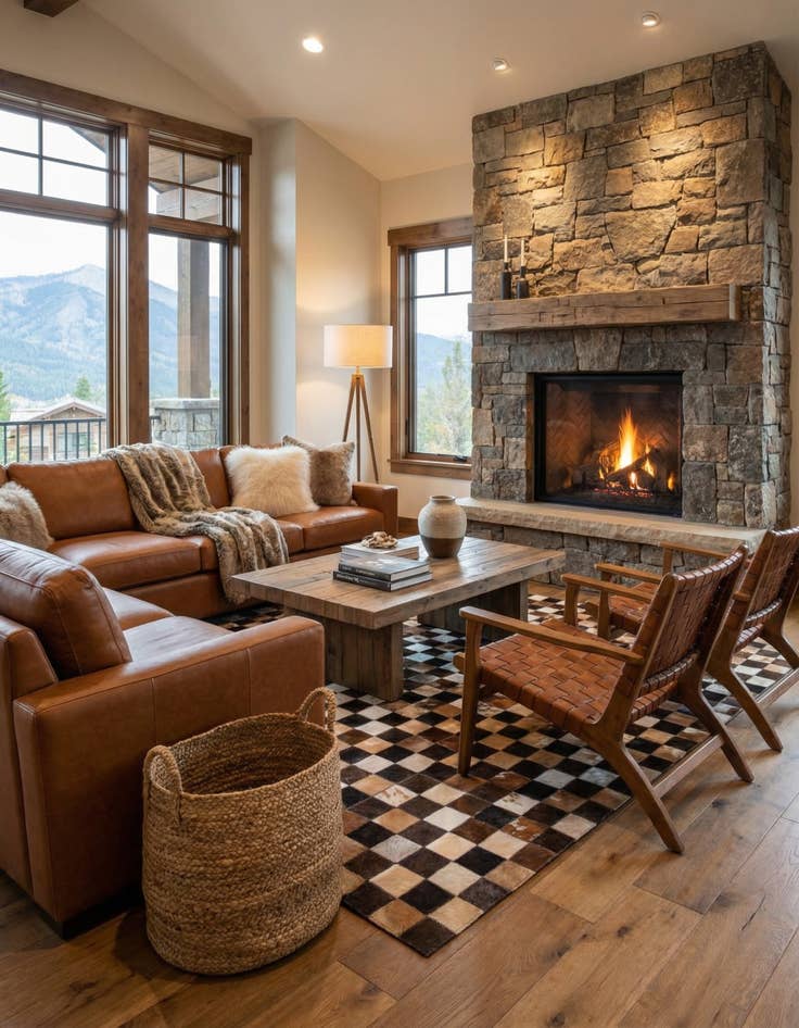 Detail image of 5' x 7' 11 Cowhide Stocks Rug