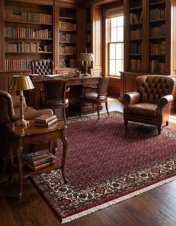 6' 9 x 6' 10 Bidjar With Silk Square Rug