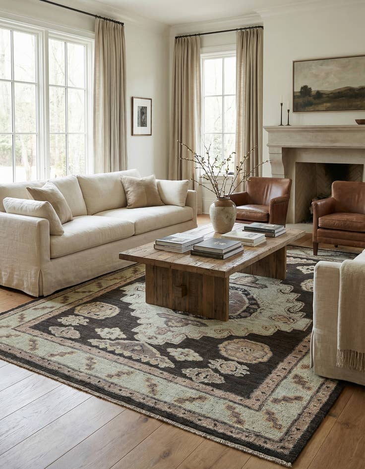 Detail image of 8' 3 x 10' 3  Hand Knotted Oushak Wool Rug