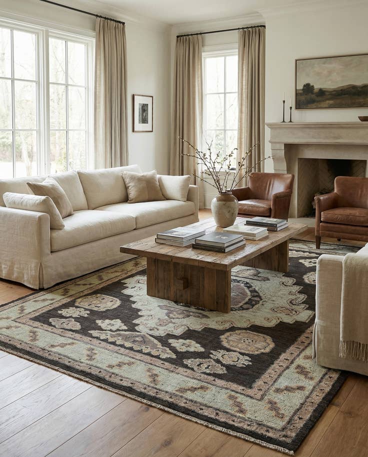 Detail image of 8' 3 x 10' 3 Hand Knotted Oushak Wool Rug