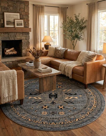 7' 10 x 7' 10 Heris Round Rug