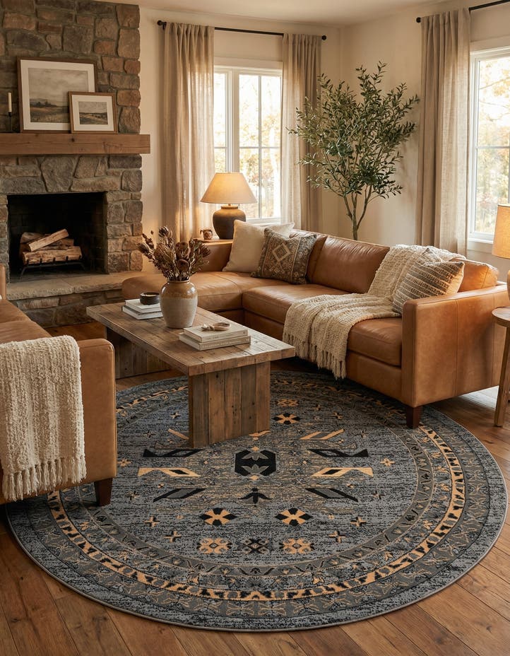 7' 10 x 7' 10 Heris Round Rug