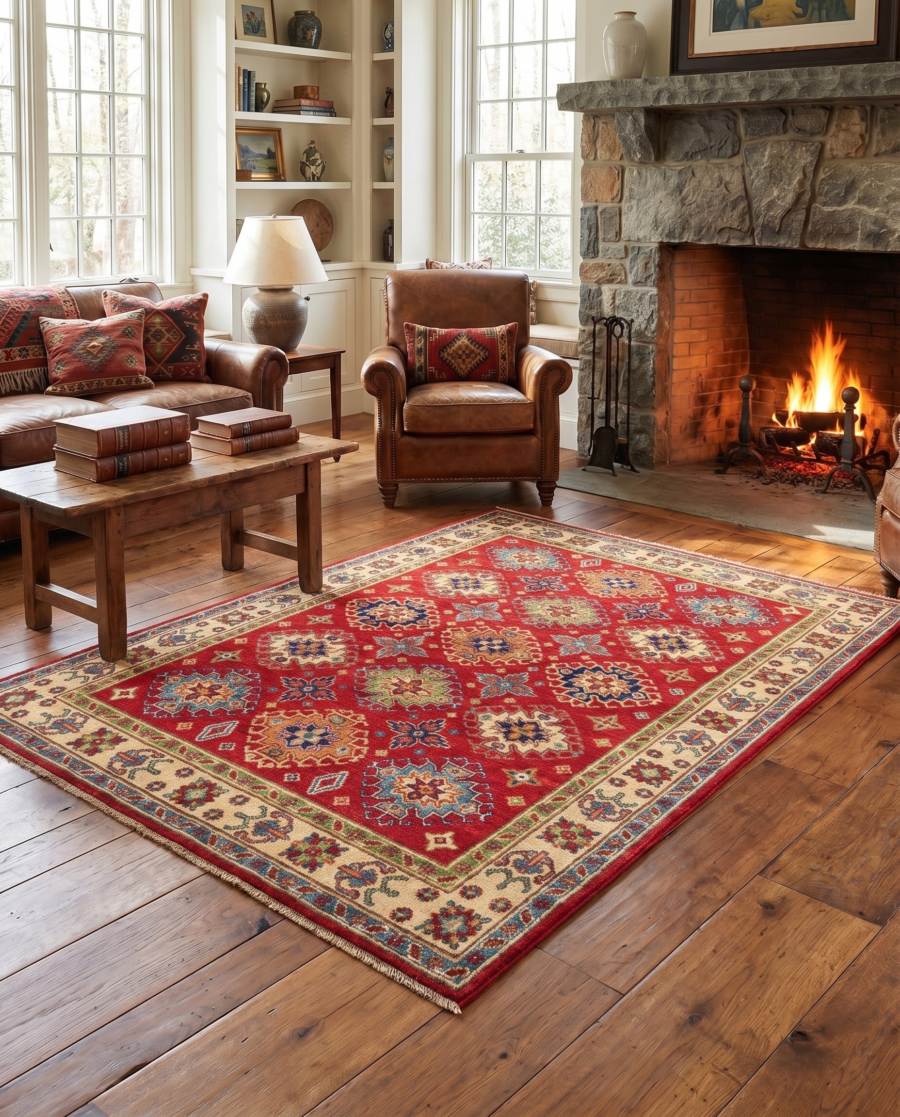 5' 1 x 6' 10 Hand Knotted Kazak Rug