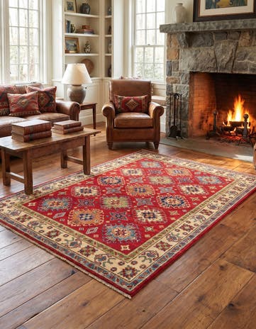 5' 1 x 6' 10 Hand Knotted Kazak Rug