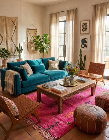 6' 3 x 9' 2 Hand Knotted Moroccan Wool Rug