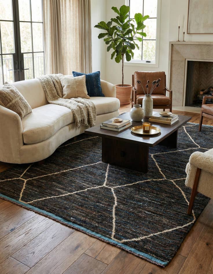 Detail image of 7' 7 x 10' 5 Hand Knotted Moroccan Wool Rug