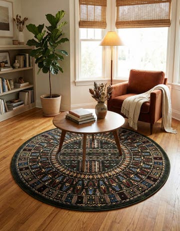 5' 3 x 5' 3 Bokhara Round Rug