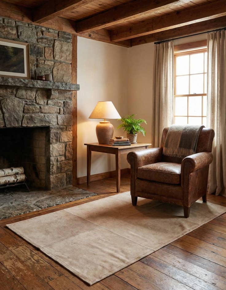 Detail image of 2' x 3' Cowhide Leather Rug