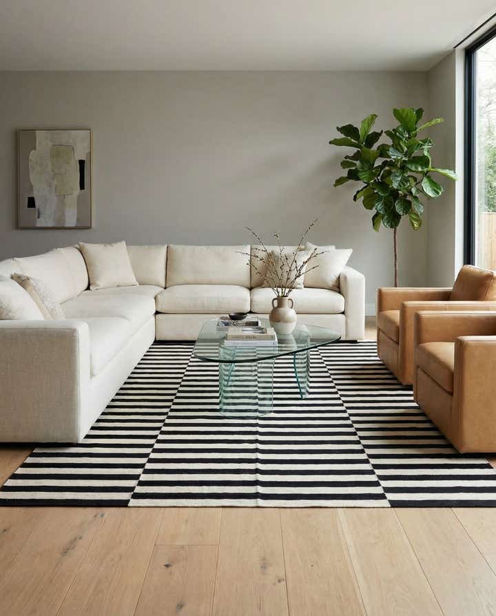 6' 8 x 9' 9 Hand Woven Kilim Modern Wool Rug