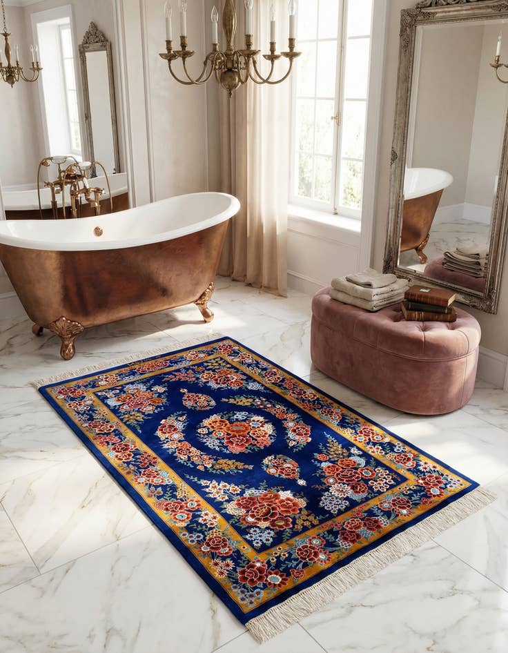 Detail image of 2' 6 x 4' 2 Ghom Silk Rug