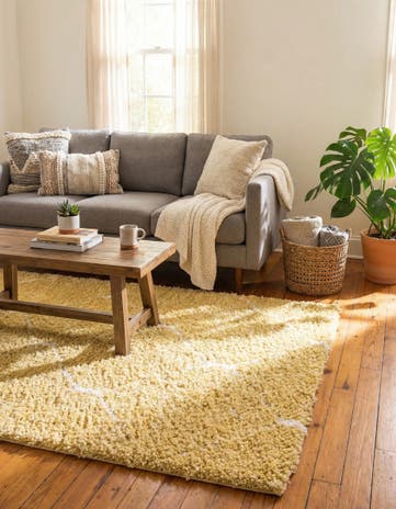 Yellow Moroccan Shag Rug