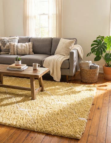 Yellow Moroccan Shag Rug