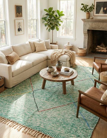 6' 6 x 9' 6 Hand Knotted Moroccan Wool Rug