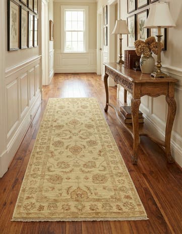 2' 6 x 6' 7 Hand Knotted Peshawar Ziegler Runner Rug