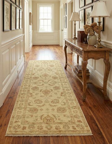 2' 6 x 6' 7 Hand Knotted Peshawar Ziegler Runner Rug