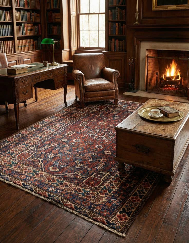 Detail image of 5' 1 x 6' 1 Ghashghai Wool Rug