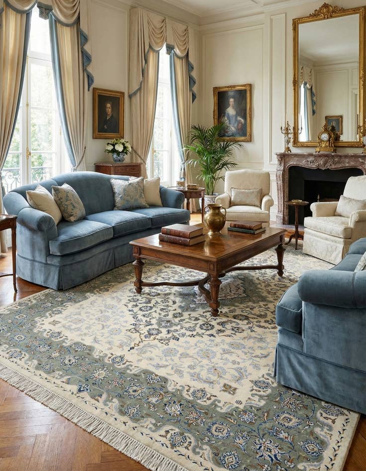 Detail image of 8' 3 x 11' 8 Kashan Wool Rug