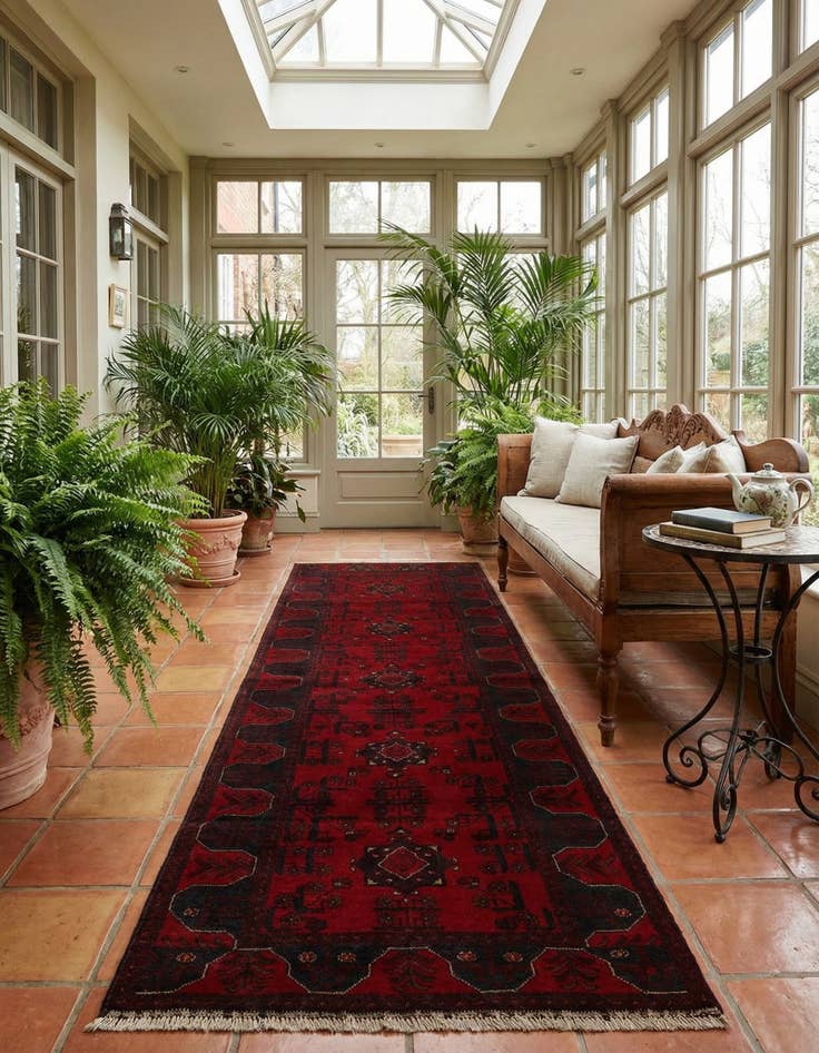 Detail image of 2' 9 x 9' 5  Hand Knotted Khal Mohammadi Wool Runner Rug