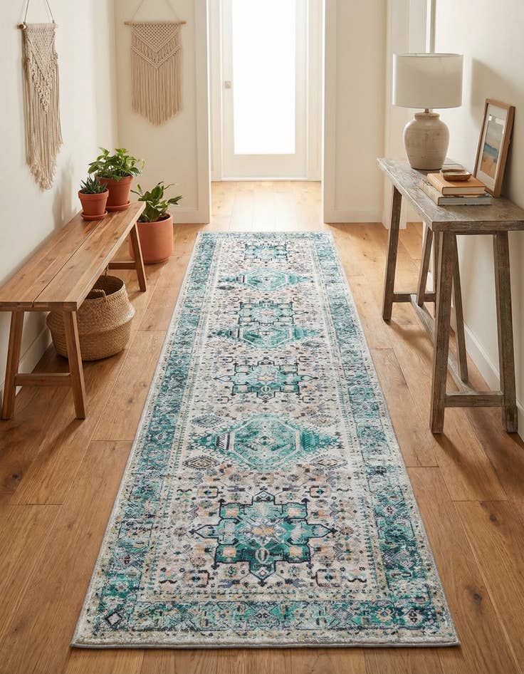 Detail image of 2' 7 x 10'  Washable Yara Runner Rug