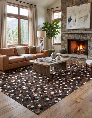 5' 1 x 8' Cowhide Leather Rug