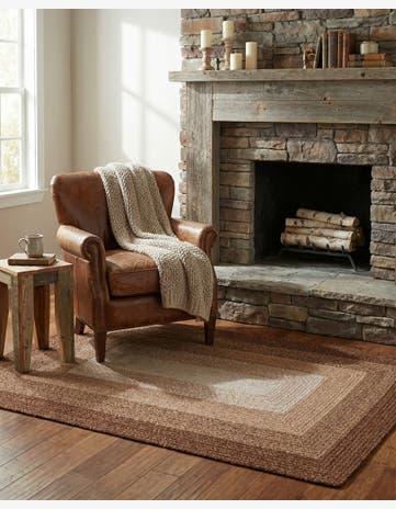 Brown Handmade Hand Braided Wool Rug