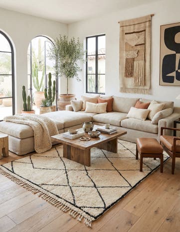 5' x 8' Hand Knotted Moroccan Wool Rug