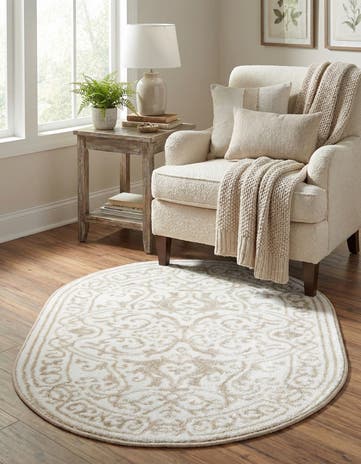 Snow White Hermitage Oval Rug