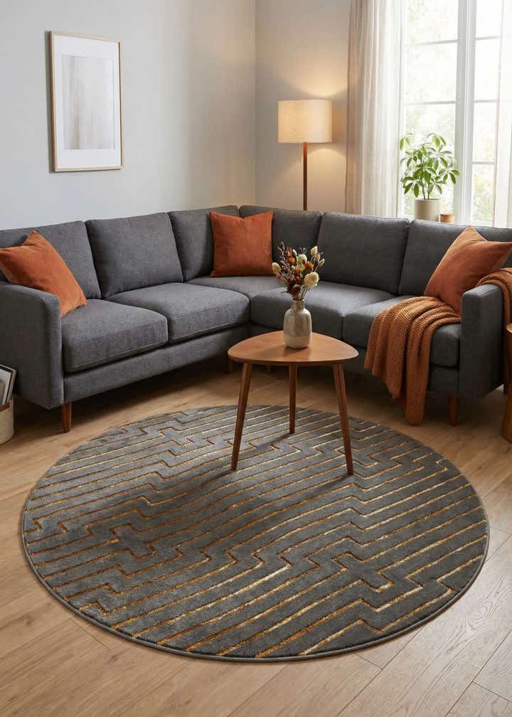 6' x 6' Vogue Geo Round Rug