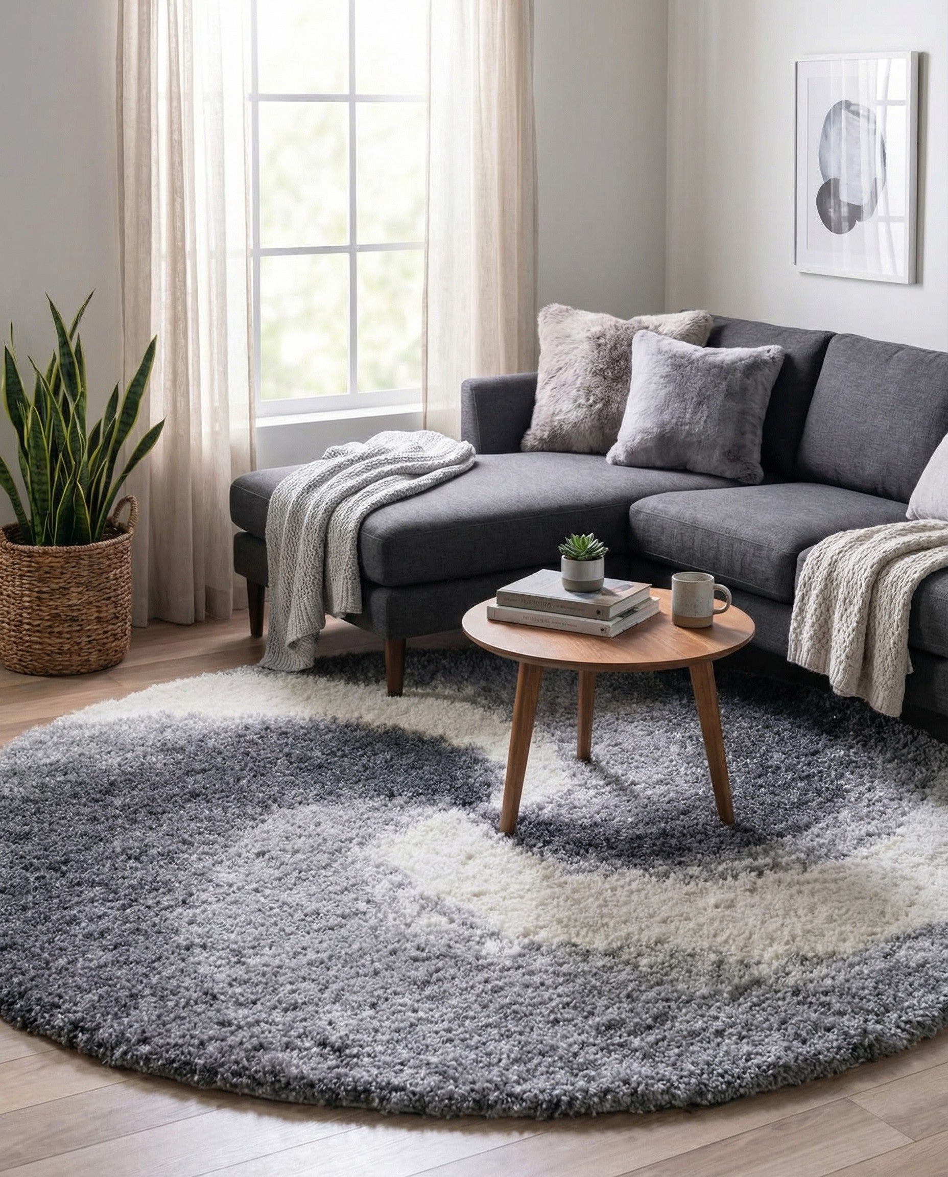  5' 3 x 5' 3 Soft Touch Shag Round Rug