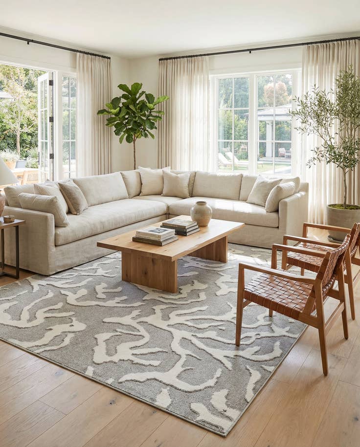 Detail image of 10' x 14' Easy-Clean Sabrina Soto Indoor / Outdoor Rug