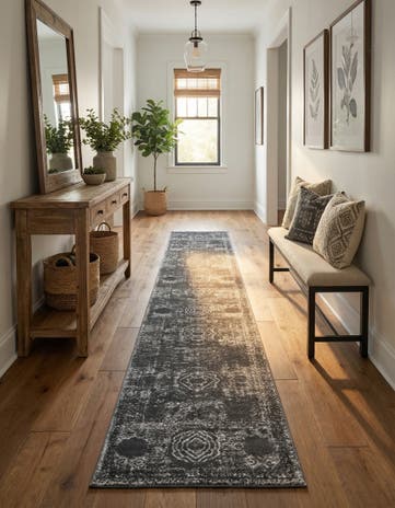 Dark Gray Bexley Runner Rug
