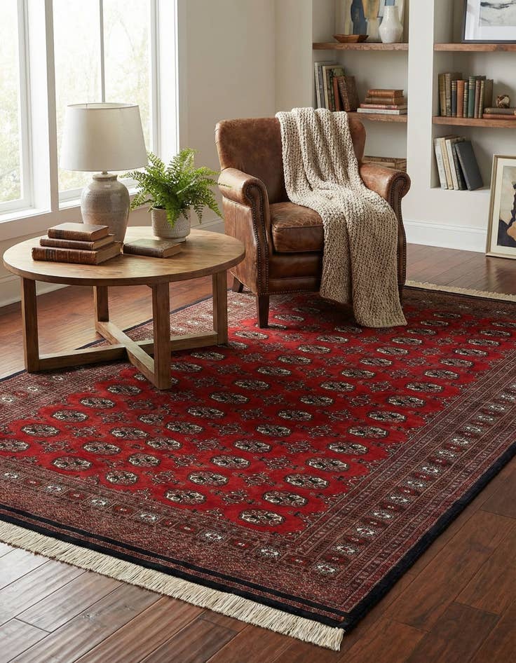 Detail image of 6' 1 x 8' 7  Hand Knotted Torkaman Persian Wool Rug